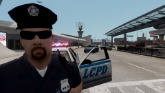LCPD Officer taking selfie on patrol.