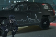 NOoSE taking cover behind his Tahoe.