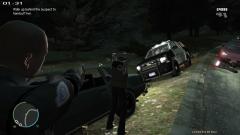 Runaway driver arrested at gunpoint.