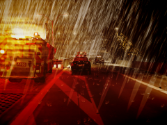 LAPD/LAFD/EMS at a car accident