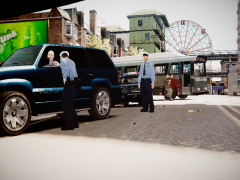 Fighting peds in the middle of the road