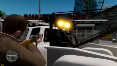 Bobcat w/Federal Signal Street Hawk (ELS-H) & directional stick.