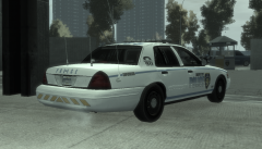 full back view of crown vic with skin.