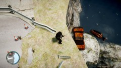 the two sedans that had been knocked of the peer.