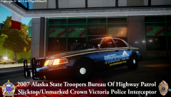 2007 Alaska State Troopers Bureau Of Highway Patrol SlicktopUnmarked Crown Victoria Police Interceptor