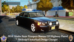 2010 Alaska State Troopers Bureau Of Highway Patrol Slicktop/Unmarked Dodge Charger