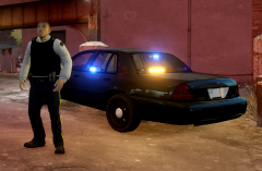 RCMP Unmarked CVPI at work