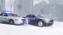 AST Marked Crown Victoria and Slicktop Dodge Charger in the Snow