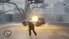 Officer 'Practice throwing'