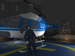 Posing by the choppa'.