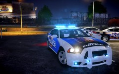 Blue lights and NickieB's Dodge Charger with Nutt's DPD-LCPD livery [Night] #2