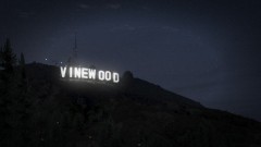 Vinewood sign at night