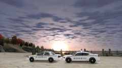 CVPI and Charger at Sundown