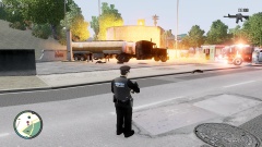 Tanker fire after a pursued vehicle crashed at high speed