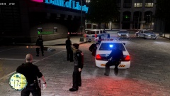 Bank robbery with officer down