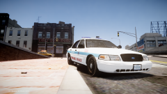 Chicago P.D cruiser parked on the side.