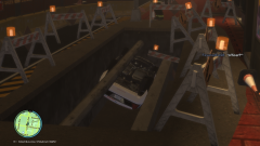 Chicago P.D Cruiser stuck in a Construction hole.