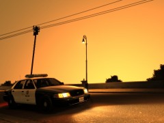 LAPD Crown Vic in the sunset