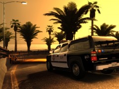 LAPD Suburban turning off the highway