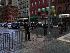 LAPD using crowd fences to block off a street