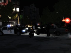 LAPD searching the suspect's vehicle