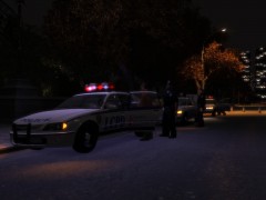 LCPD placing the suspect into an RMP