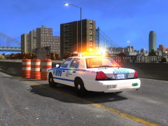 NYPD Highway Patrol guiding traffic on the FDR