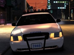 NYPD Crown Vic as the sun rises