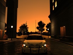 NYPD Charger as the sun sets