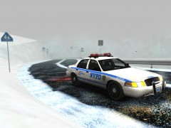 NYPD Crown Vic coping with snow