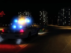 NYPD Highway Patrol Crown Vic at night