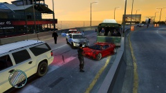 Police pursuit people clear the streets... Wait bus what are you doing.. Bus stoooooop!