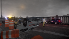 Street racers end up in accident, 1 in hospital