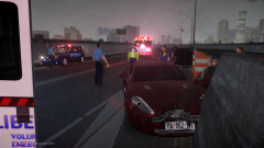 Street racers end up in accident, 1 in hospital