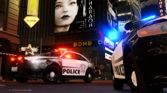 LVMPD FPIs closing off a section of Tropicana Ave.