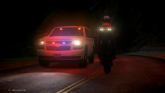 Officer attempting to stop a reckless motorcyclist