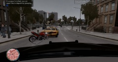 Fleeing motorbike hits taxi