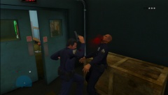 Gun into fellow officer's face
