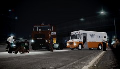 Car crushed by truck near the Bronx.