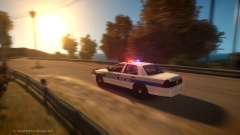 Liberty City Police Crown Vic responding.