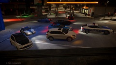 Two Cayennes being pulled over by a Mercedes SLR, Corvette C6 and a Porsche Panamera Highway Patrol