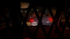 The view from the back of a Crown Vic