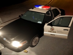Lapd patrol car in close up.