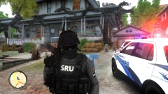 LCPD's Special Response Unit at the scene of a barricaded suspect