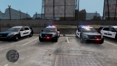 Los Angeles Unified School Police Department Ford Interceptor Utility/Explorer Lineup w/Steady Burns On