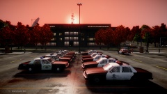 Sunset. View from the police parking.