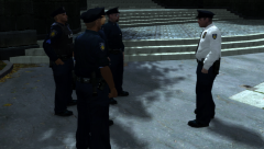 LCPD lieutenant debriefing officers in Middle Park