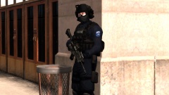 ESU officer is watching at Grand Easton station