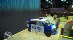 crashed police car