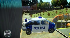 crashed police car